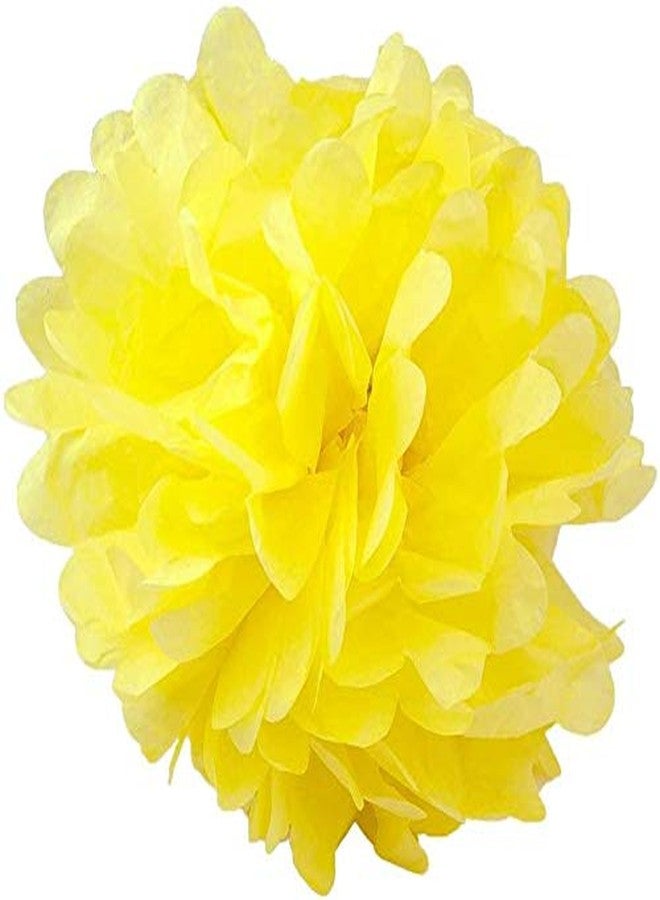THEME MY PARTY POM POM Flower Decoration Set of 6 PCS for Birthday Parties, Anniversary Party & Baby Shower (Yellow) - Image 1